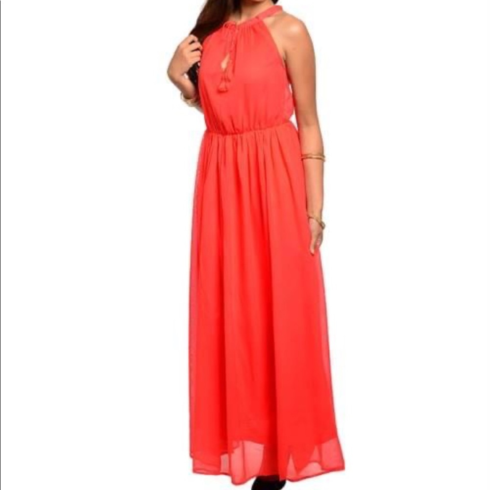 Coral Maxi Dress